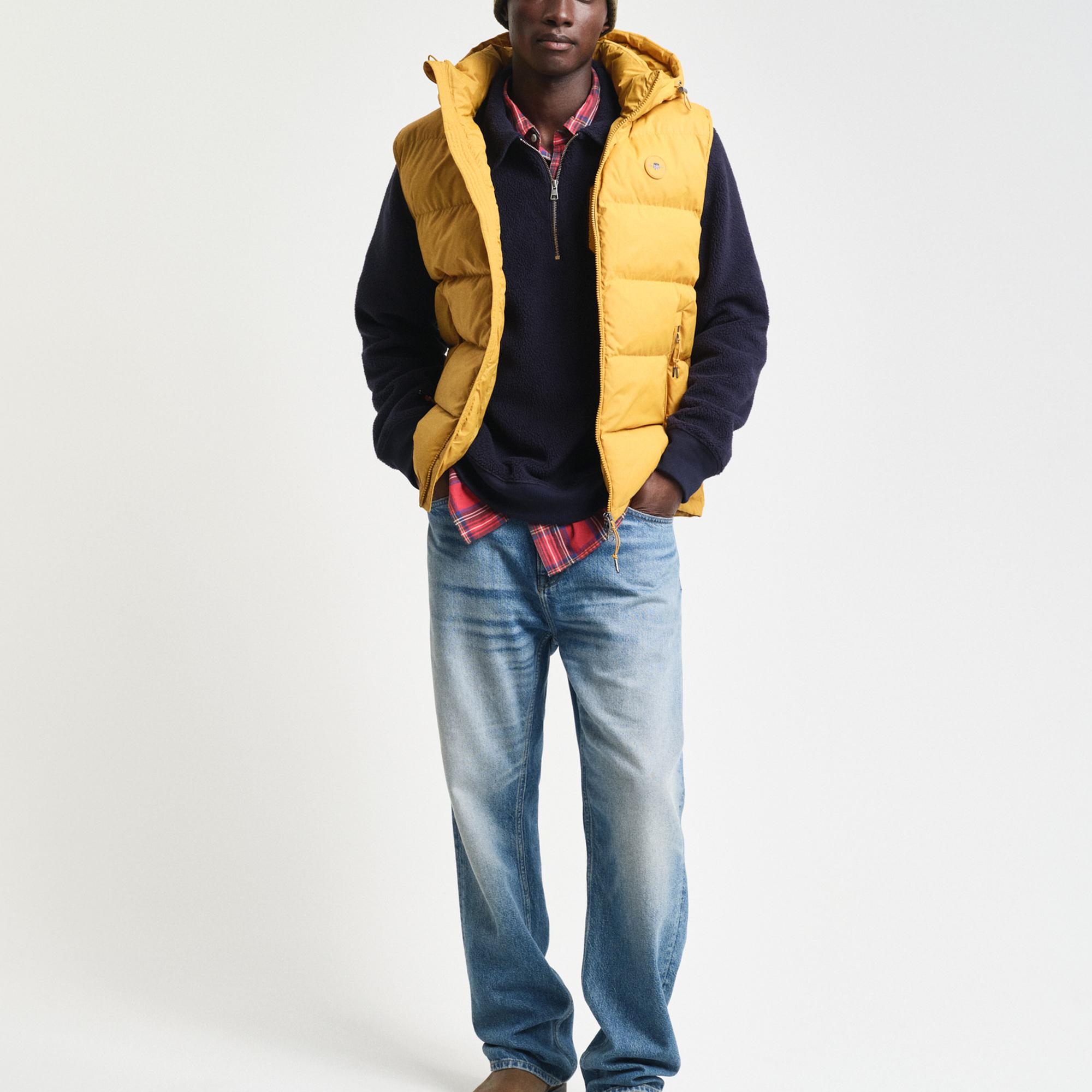 GANT Erkek Sarı Kapüşonlu Yelek