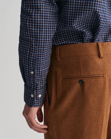  GANT Erkek Lacivert Regular Fit Düğmeli Yaka Kareli Gömlek