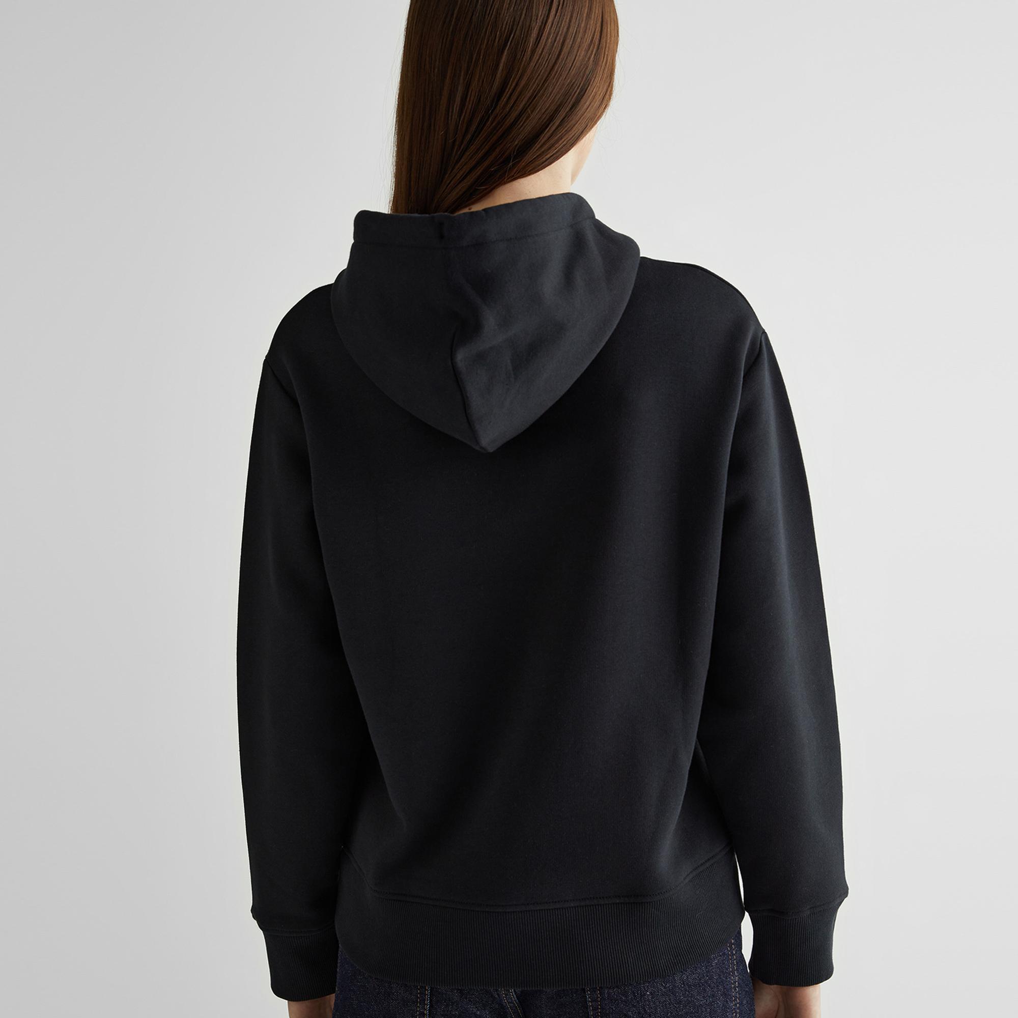 GANT Kadın Siyah Relaxed Fit Kapüşonlu Logolu Sweatshirt