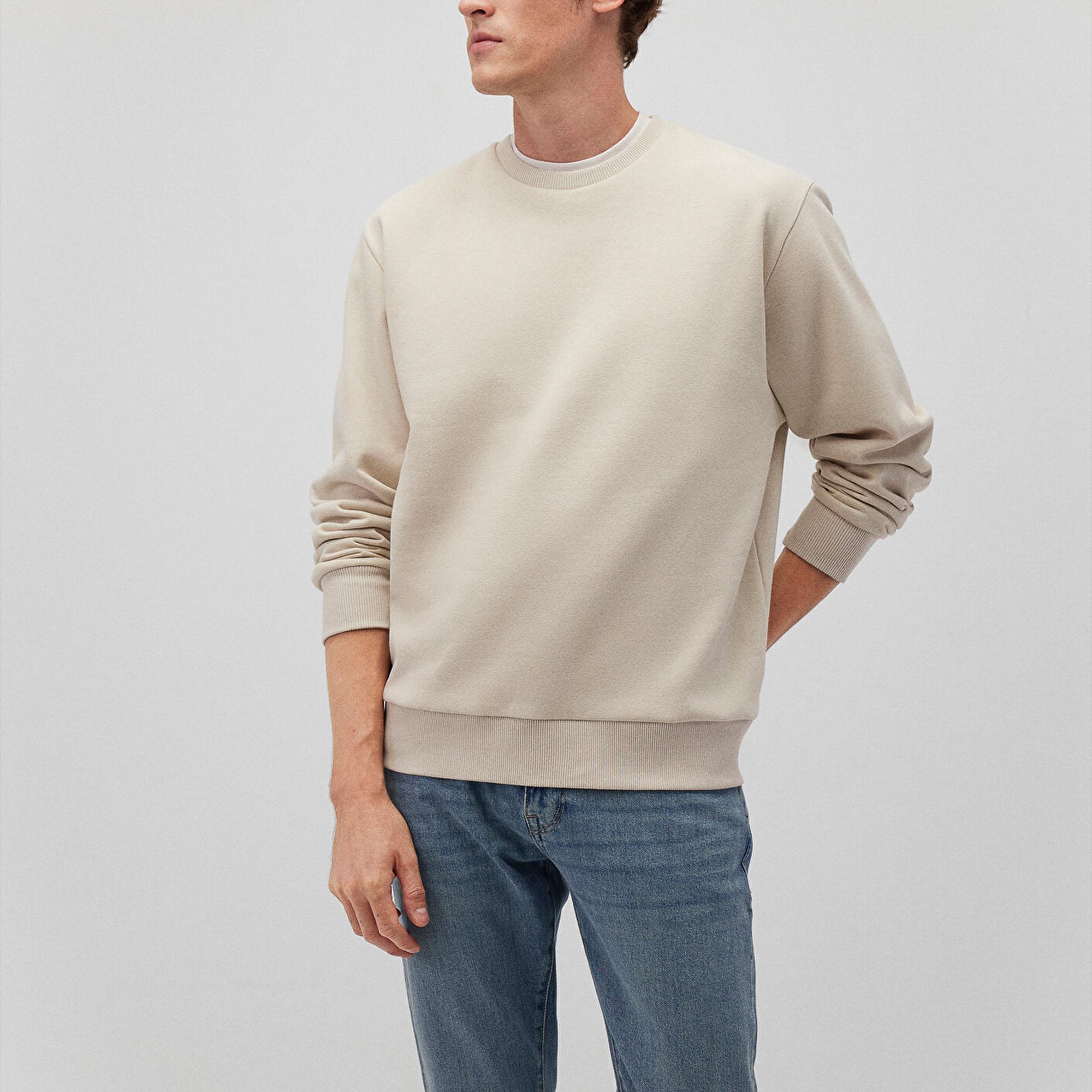 Mavi Bisiklet Yaka Bej Basic Sweatshirt 0S10276-70322