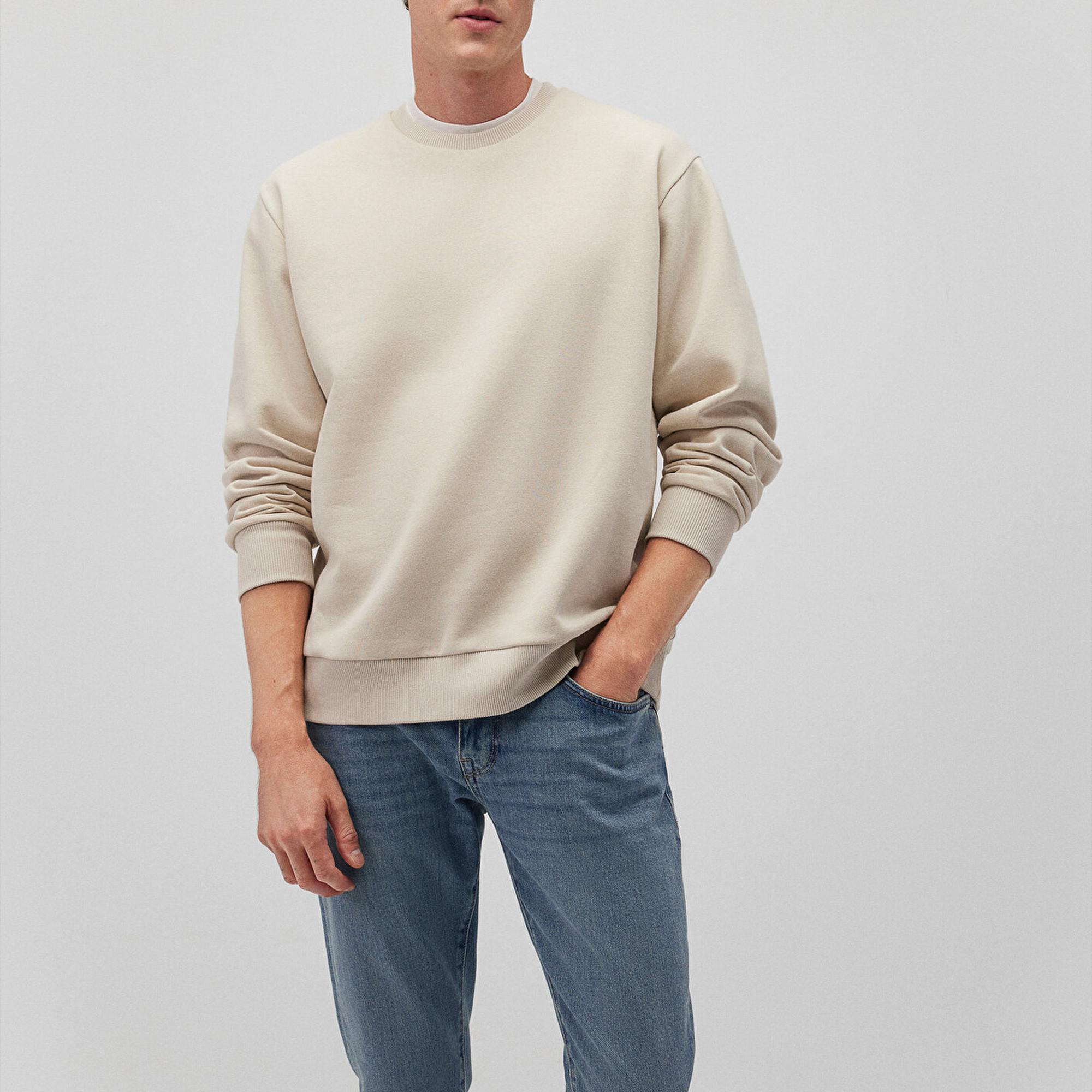 Mavi Bisiklet Yaka Bej Basic Sweatshirt 0S10276-70322