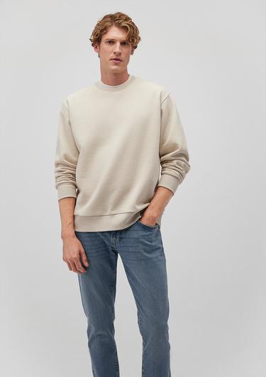  Mavi Bisiklet Yaka Bej Basic Sweatshirt 0S10276-70322