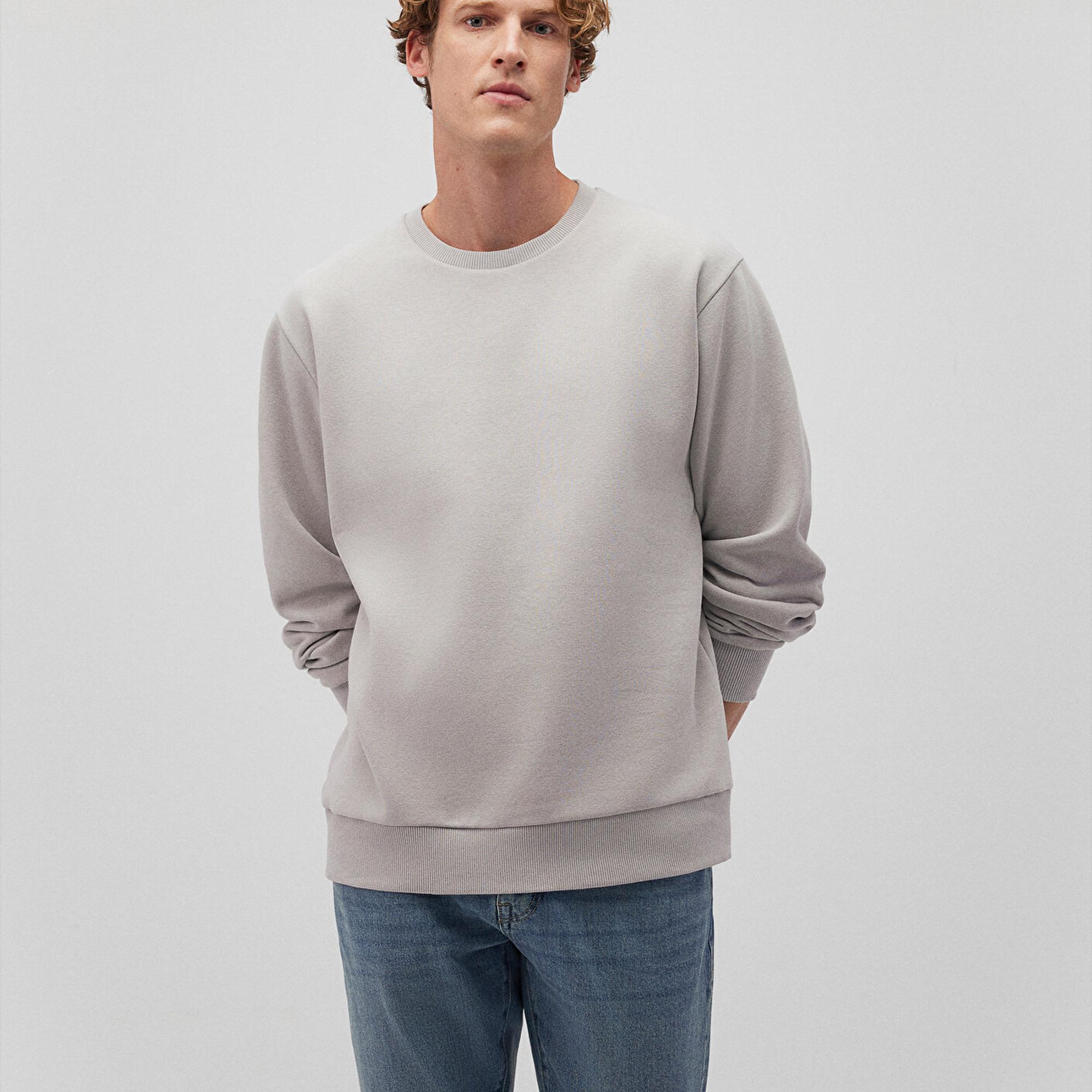 Mavi Bisiklet Yaka Gri Basic Sweatshirt 0S10276-81582
