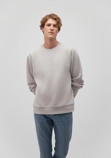  Mavi Bisiklet Yaka Gri Basic Sweatshirt 0S10276-81582