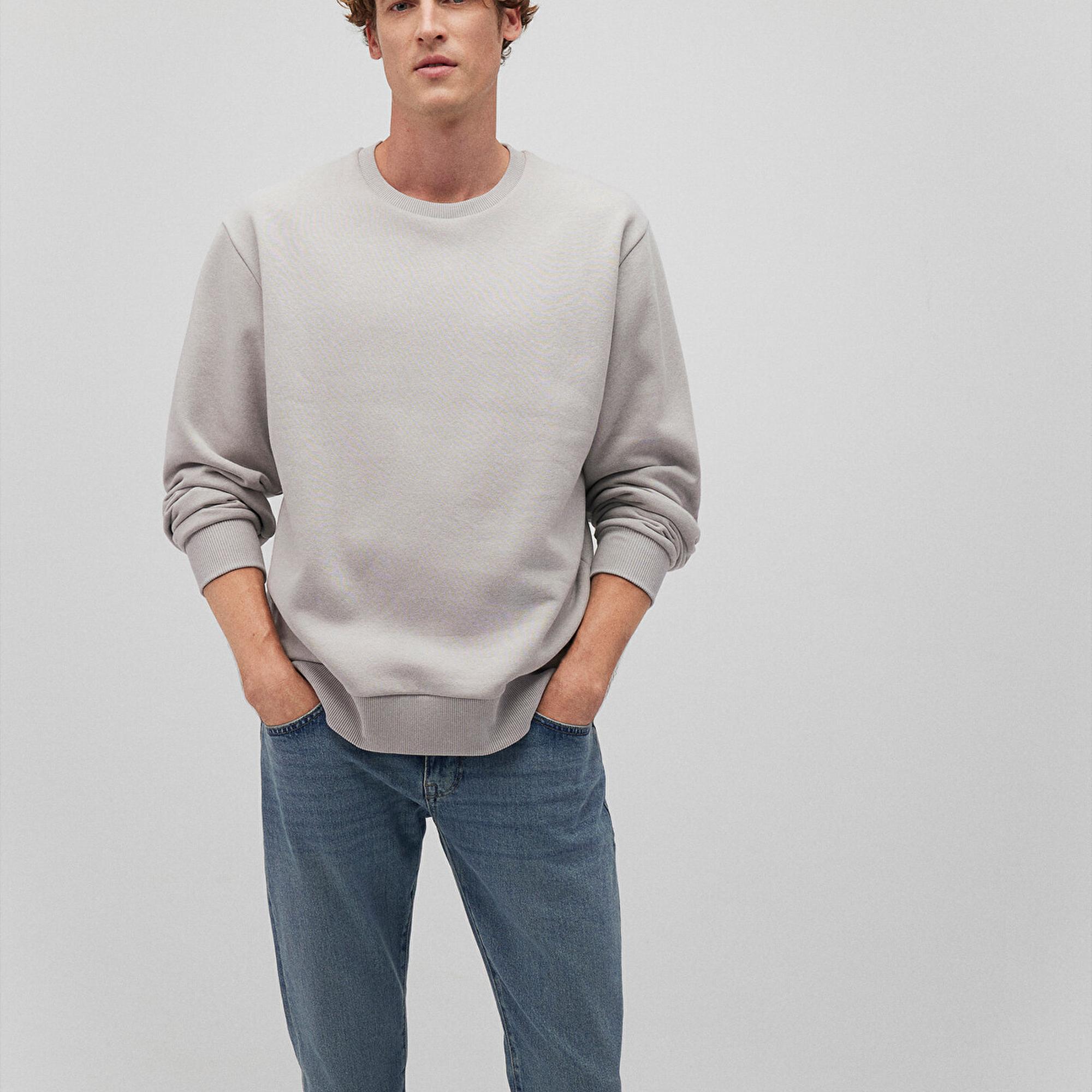 Mavi Bisiklet Yaka Gri Basic Sweatshirt 0S10276-81582