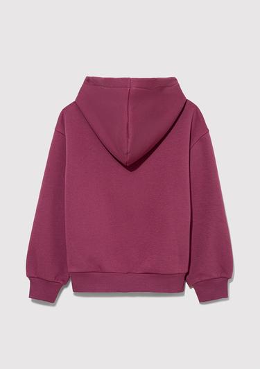  Mavi Mavi Logo Baskılı Kapüşonlu Mor Sweatshirt 7610035-70651