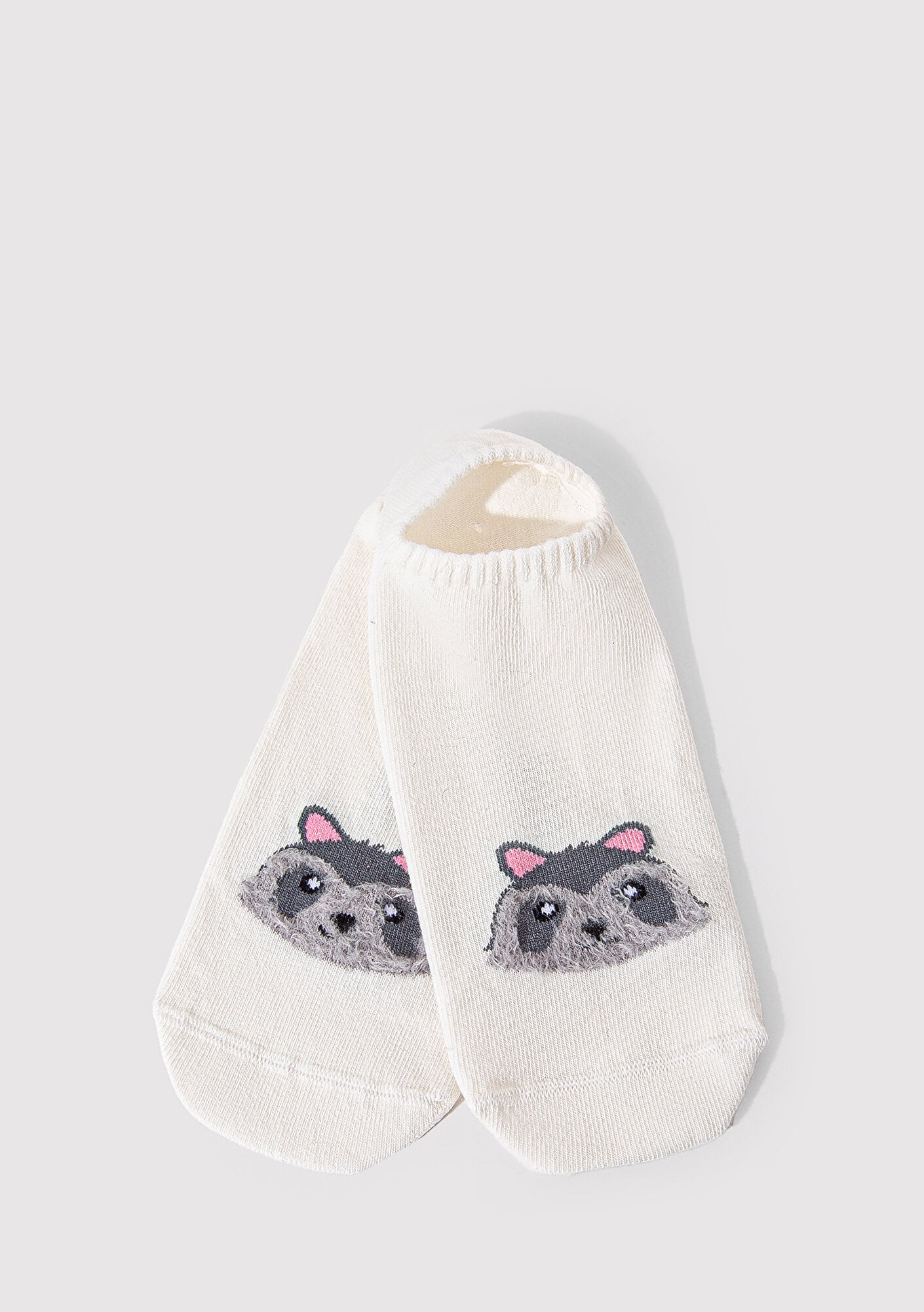  Mavi Tilki Baskılı Beyaz Babet Çorabı 1912780-620