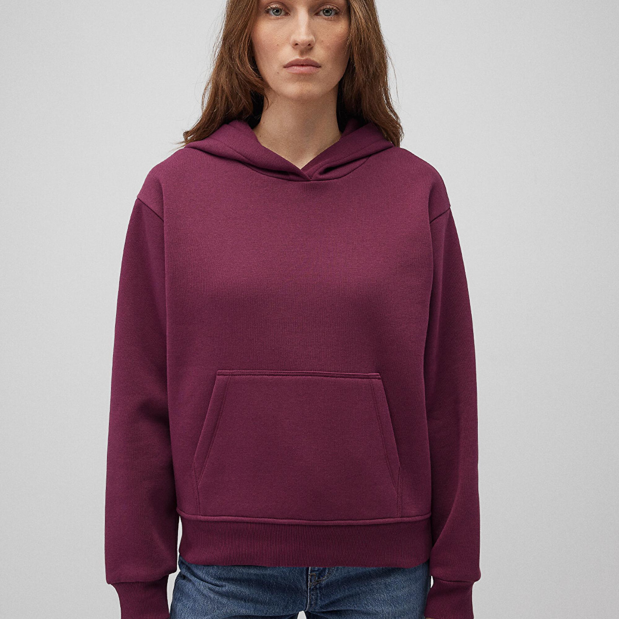 Mavi Kapüşonlu Mor Basic Sweatshirt 167299-70670