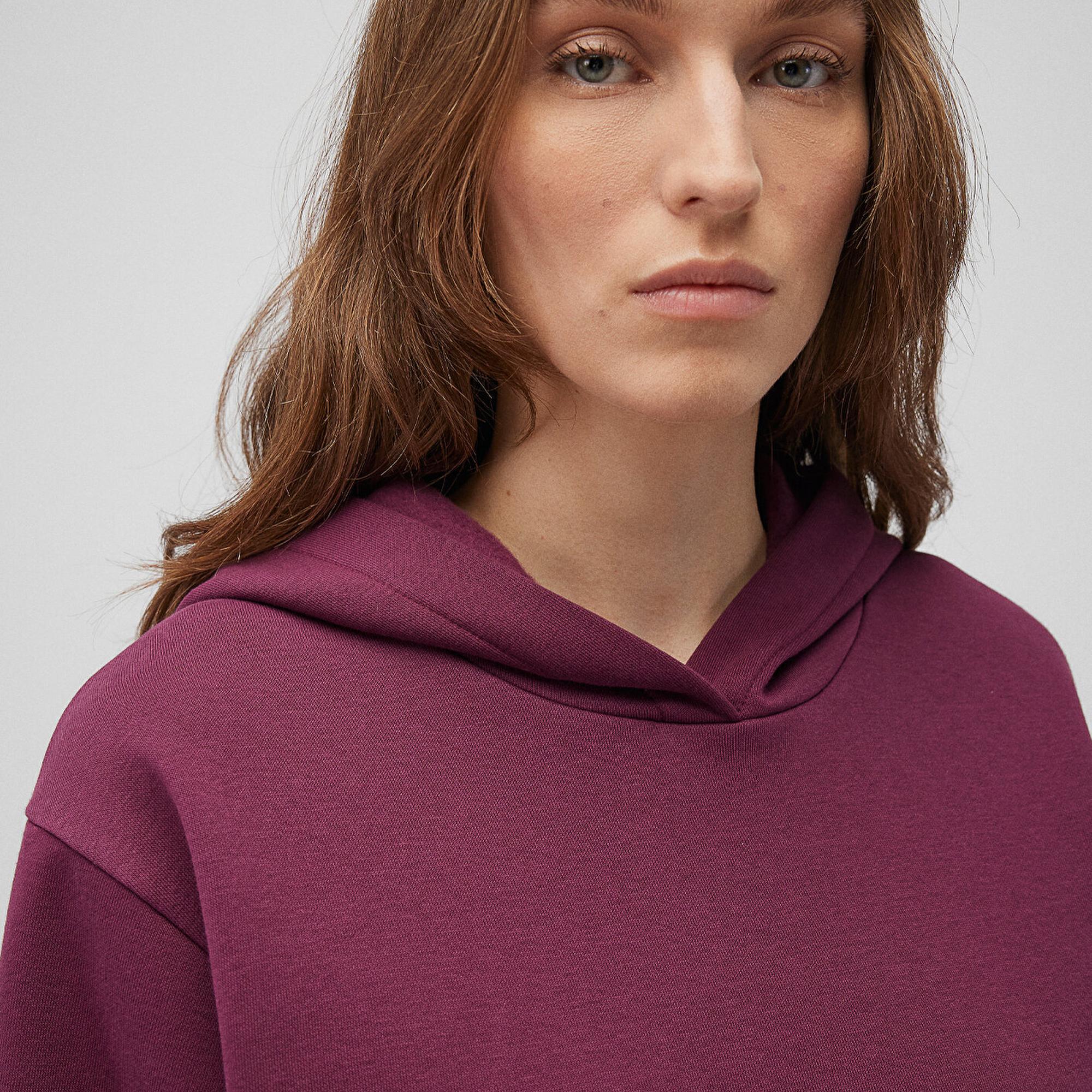 Mavi Kapüşonlu Mor Basic Sweatshirt 167299-70670