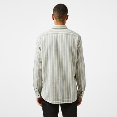  Nautica Erkek Krem Classic Keten Fit Gömlek