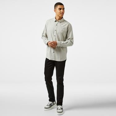  Nautica Erkek Krem Classic Keten Fit Gömlek