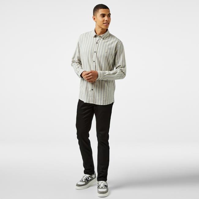  Nautica Erkek Krem Classic Keten Fit Gömlek