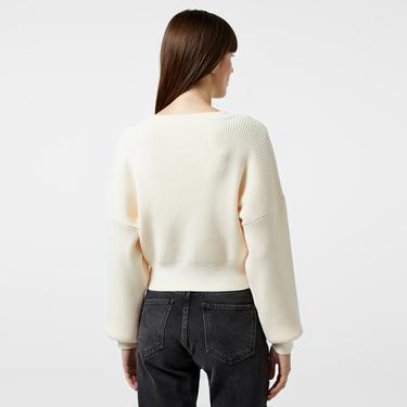  Nautica Kadın Beyaz Regular Fit Triko