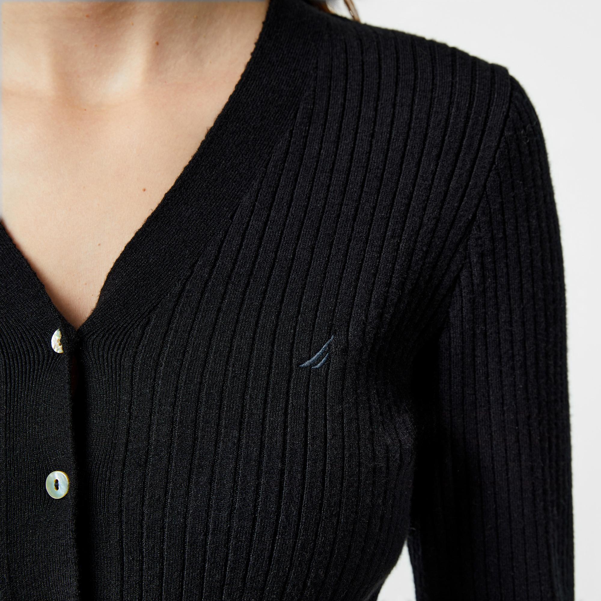 Nautica Kadın Siyah Slim Fit Hırka