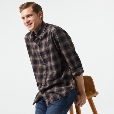  Nautica Erkek Kahverengi Classic Fit Gömlek