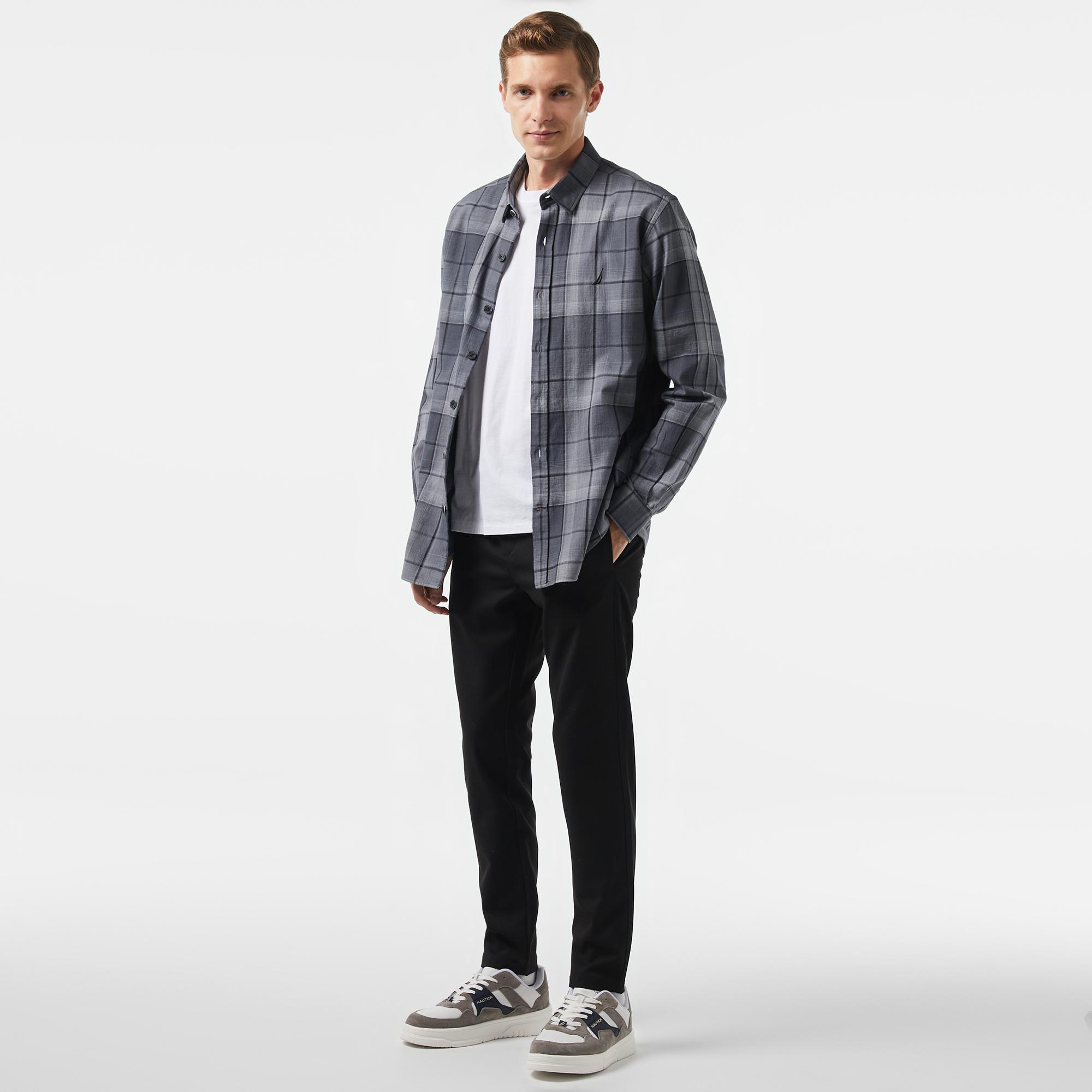 Nautica Erkek Gri Classic Fit Gömlek