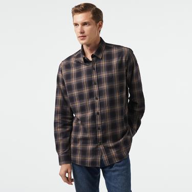  Nautica Erkek Kahverengi Classic Fit Gömlek