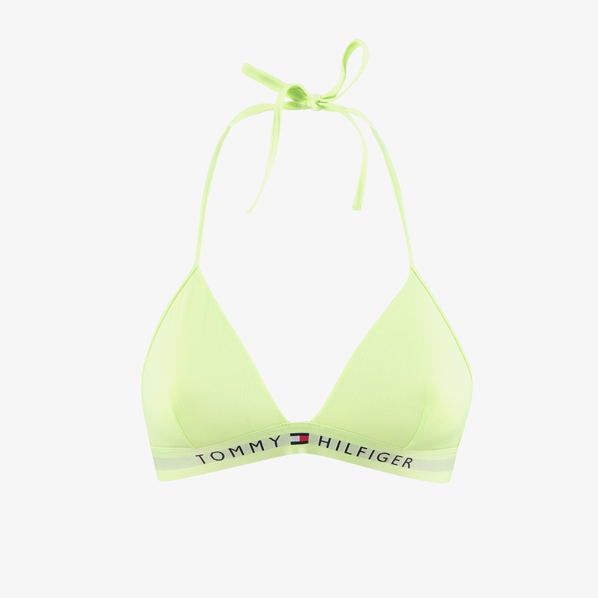 Tommy Hilfiger Triangle Fixed Foam Kadın Yeşil Bikini Üstü