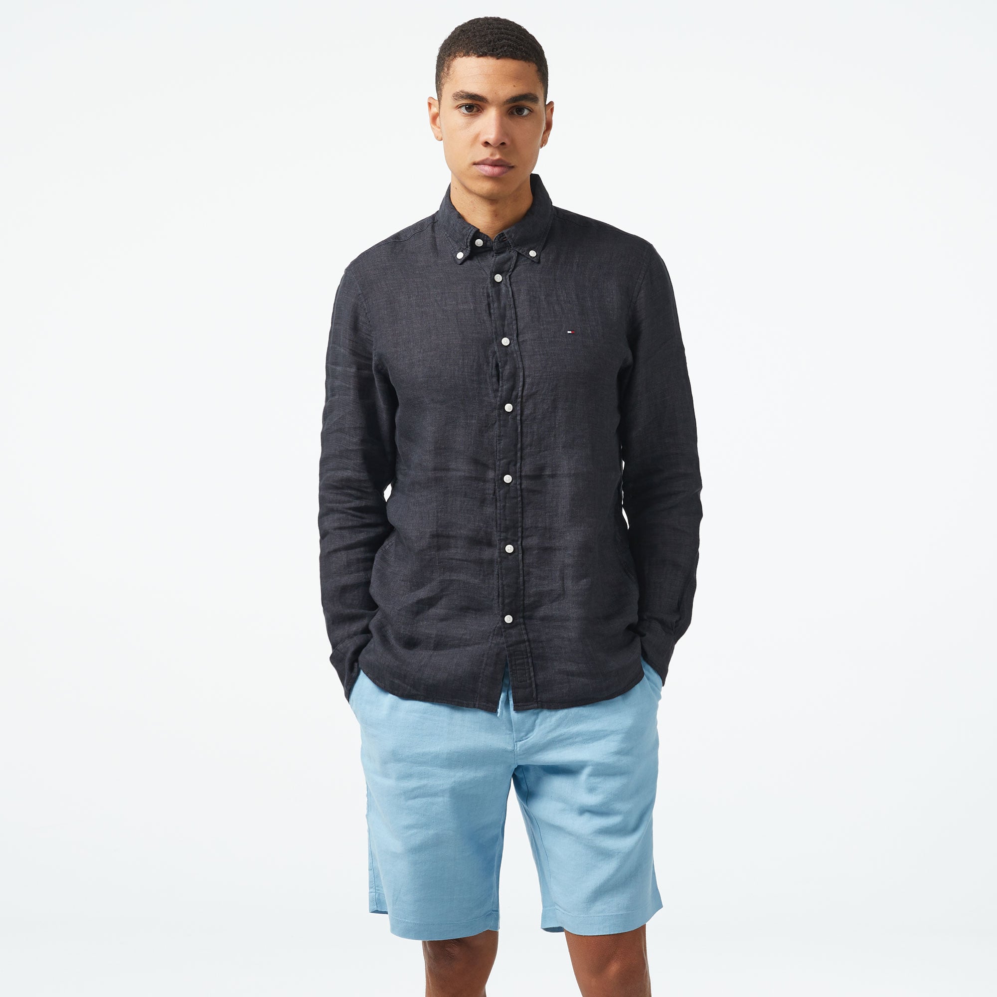  Tommy Hilfiger Erkek Siyah Gömlek