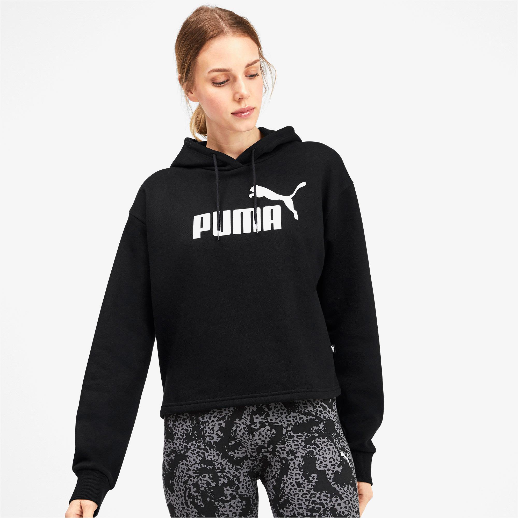 Puma Essentials Cropped Logo Kadın Siyah Günlük Sweatshirt