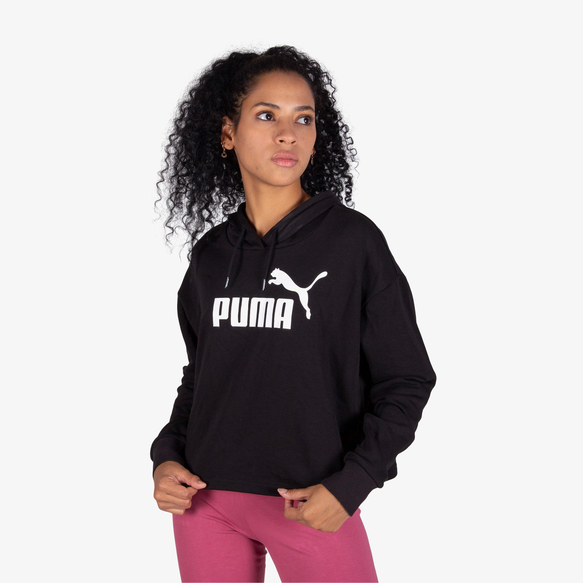 Puma Essentials Cropped Logo Kadın Siyah Günlük Sweatshirt