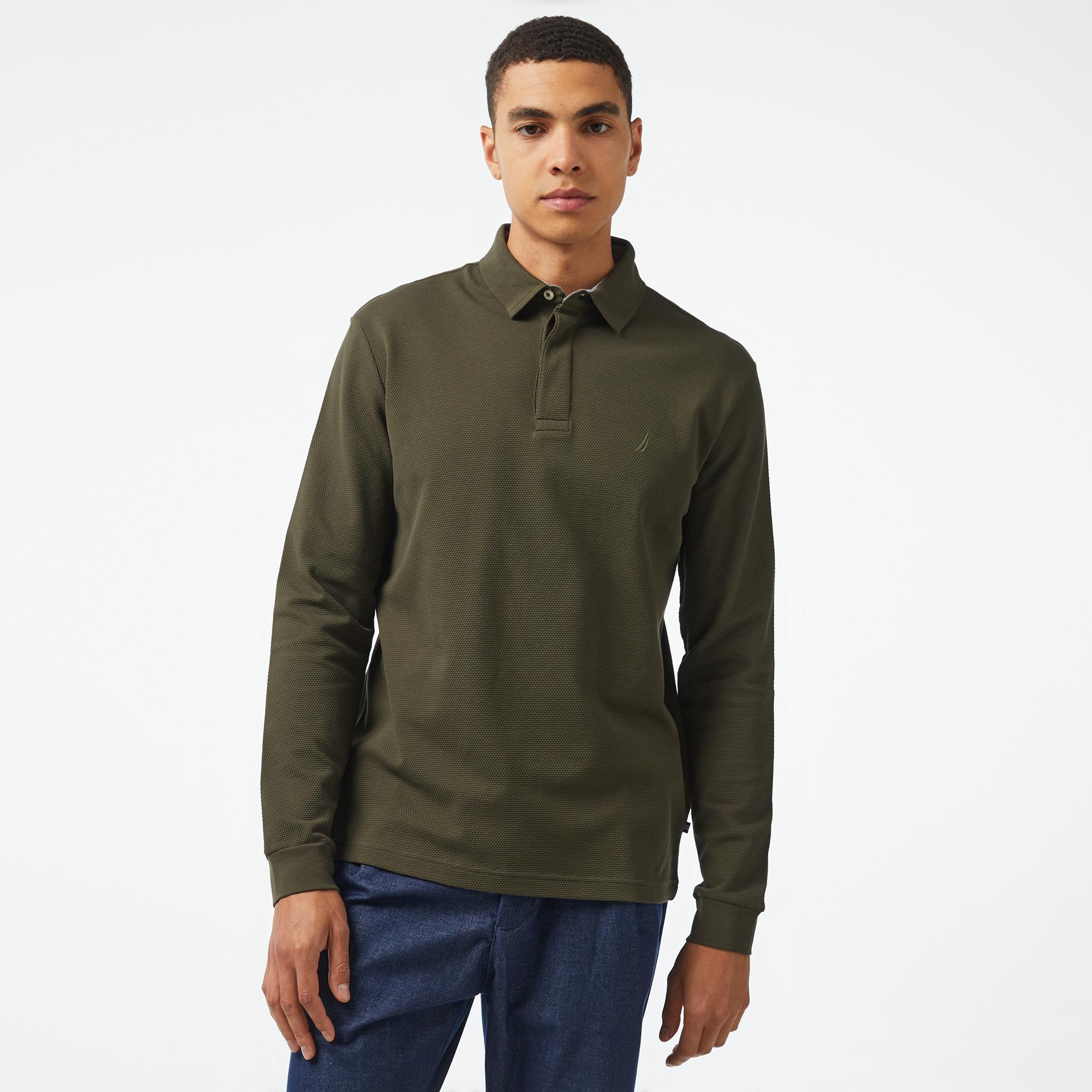 Nautica Erkek Yeşil Slim Fit Uzun Kollu Polo