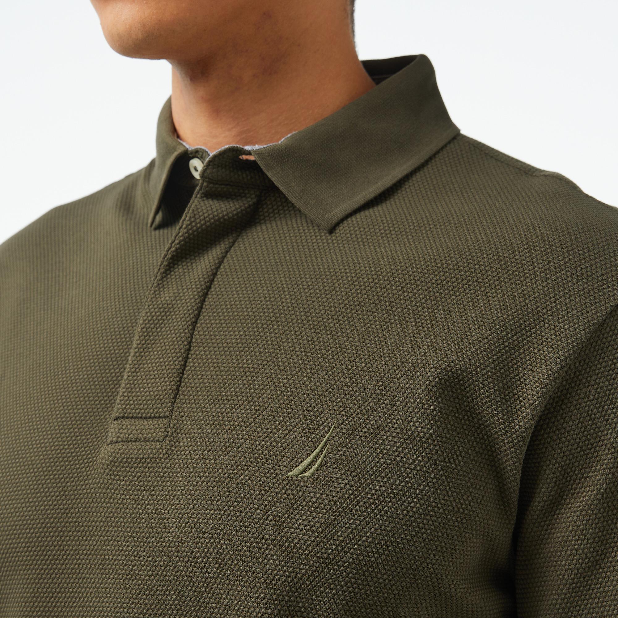 Nautica Erkek Yeşil Slim Fit Uzun Kollu Polo