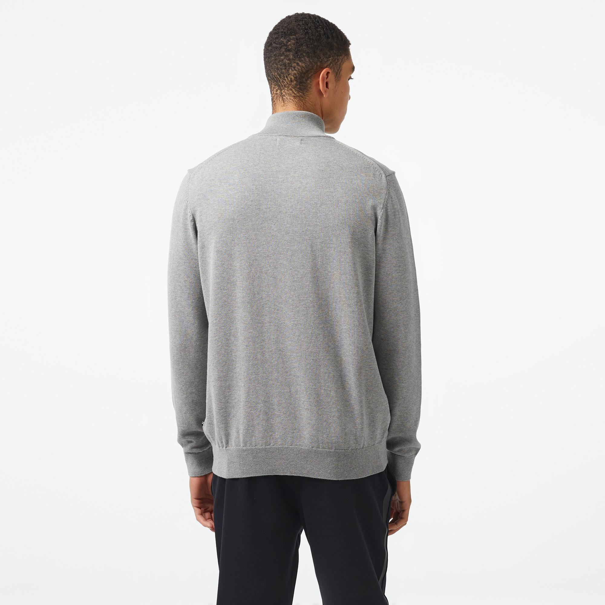 Nautica Erkek Gri Standart Fit Dik Yakalı Triko