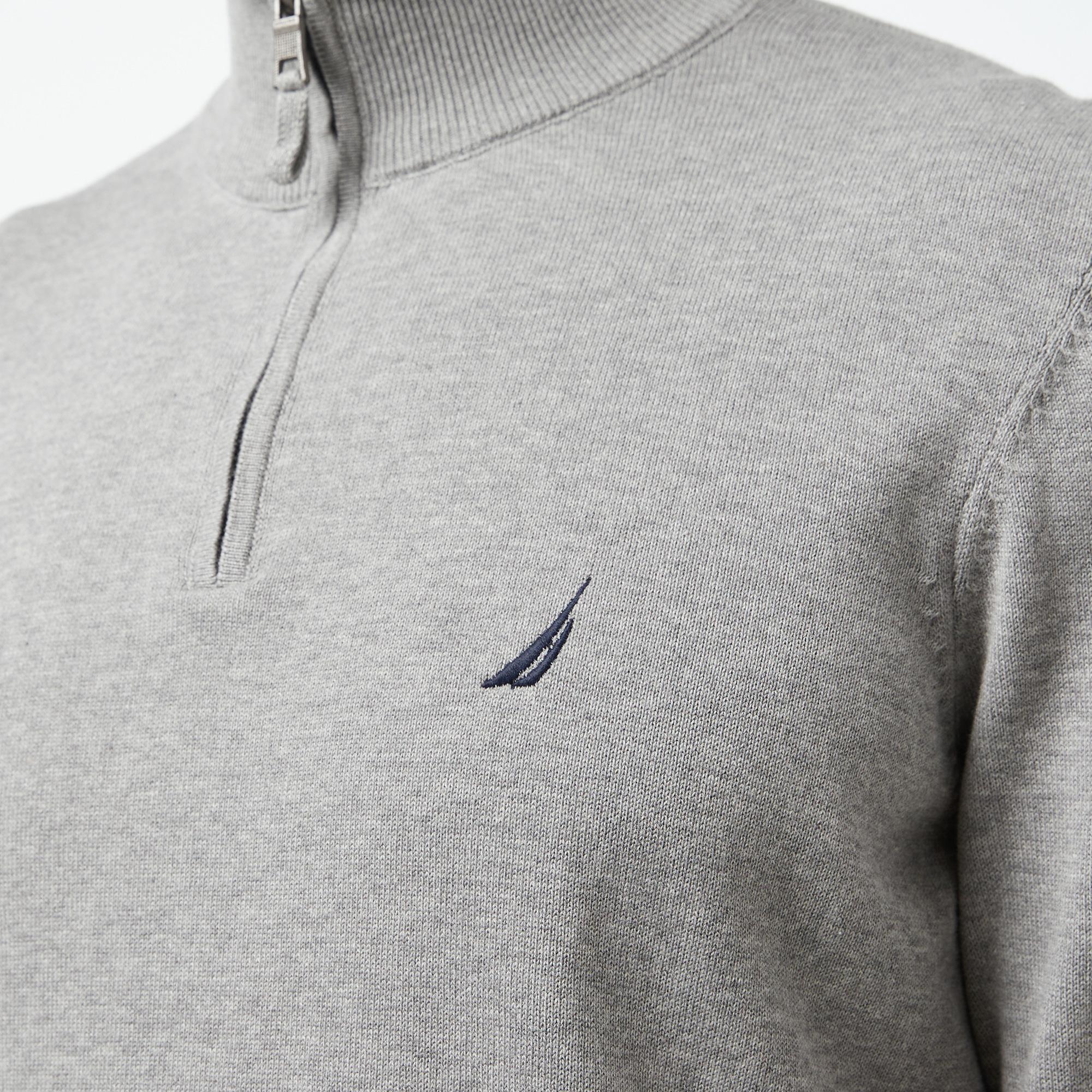 Nautica Erkek Gri Standart Fit Dik Yakalı Triko