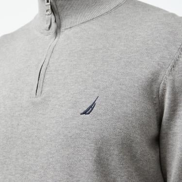  Nautica Erkek Gri Standart Fit Dik Yakalı Triko