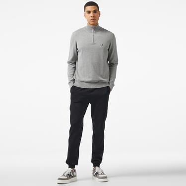  Nautica Erkek Gri Standart Fit Dik Yakalı Triko