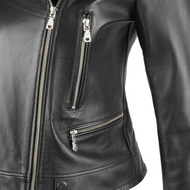  Amelia Siyah Kadın Biker Deri Ceket