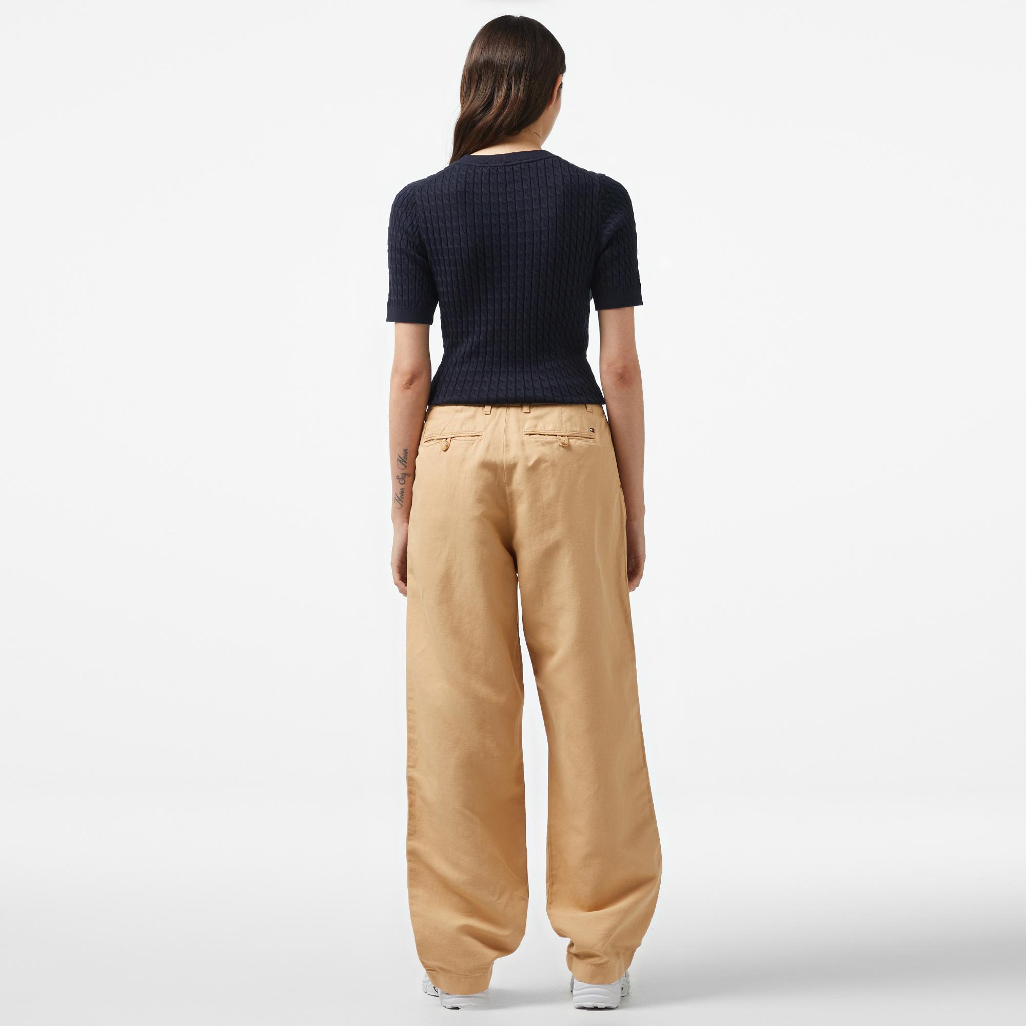 Tommy Hilfiger Relaxaight Kadın Bej Pantolon