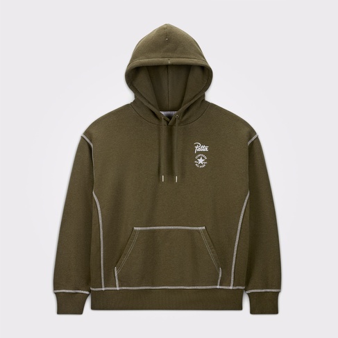  Converse x Patta Nakışlı Unisex Haki Hoodie