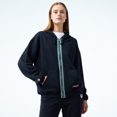  Converse x LFC Fermuarlı Unisex Siyah Hoodie