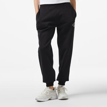 Calvin Klein Jeans Monologo Cuffed Kadın Siyah Eşofman Altı