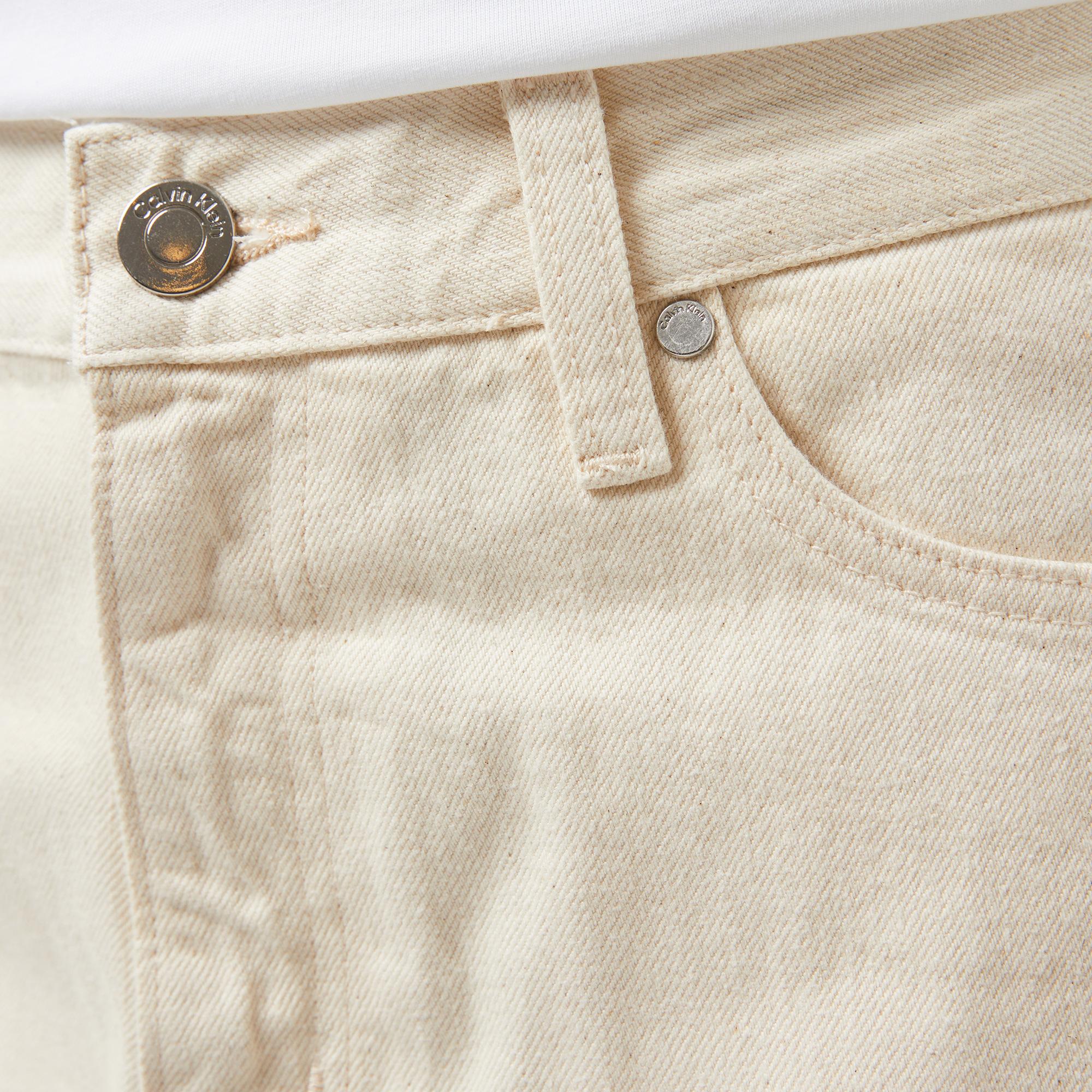 Calvin Klein Hıgh Rise Barrel - Ecru Kadın Krem Jean