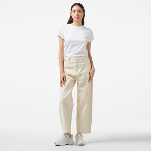  Calvin Klein Hıgh Rise Barrel - Ecru Kadın Krem Jean
