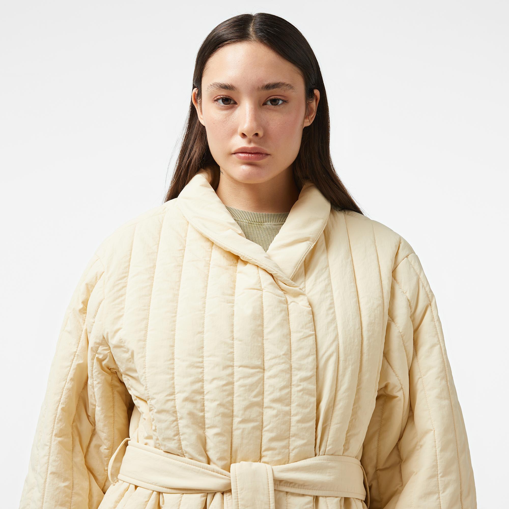 Calvin Klein Padded Vertıcal Quilt Kadın Gri Ceket