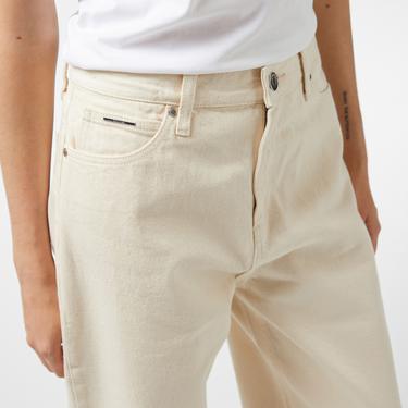  Calvin Klein Hıgh Rise Barrel - Ecru Kadın Krem Jean