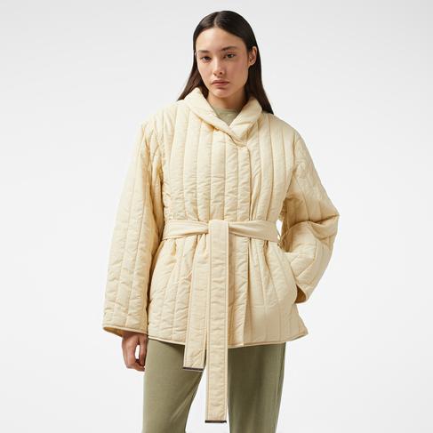  Calvin Klein Padded Vertıcal Quilt Kadın Gri Ceket