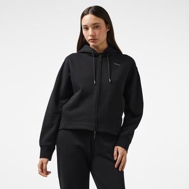  Calvin Klein Nano Logo Zip Relaxed Kadın Siyah Hoodie