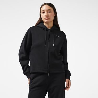  Calvin Klein Nano Logo Zip Relaxed Kadın Siyah Hoodie