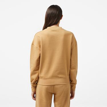  Calvin Klein Nano Logo Relaxed Kadın Kahverengi Sweatshirt