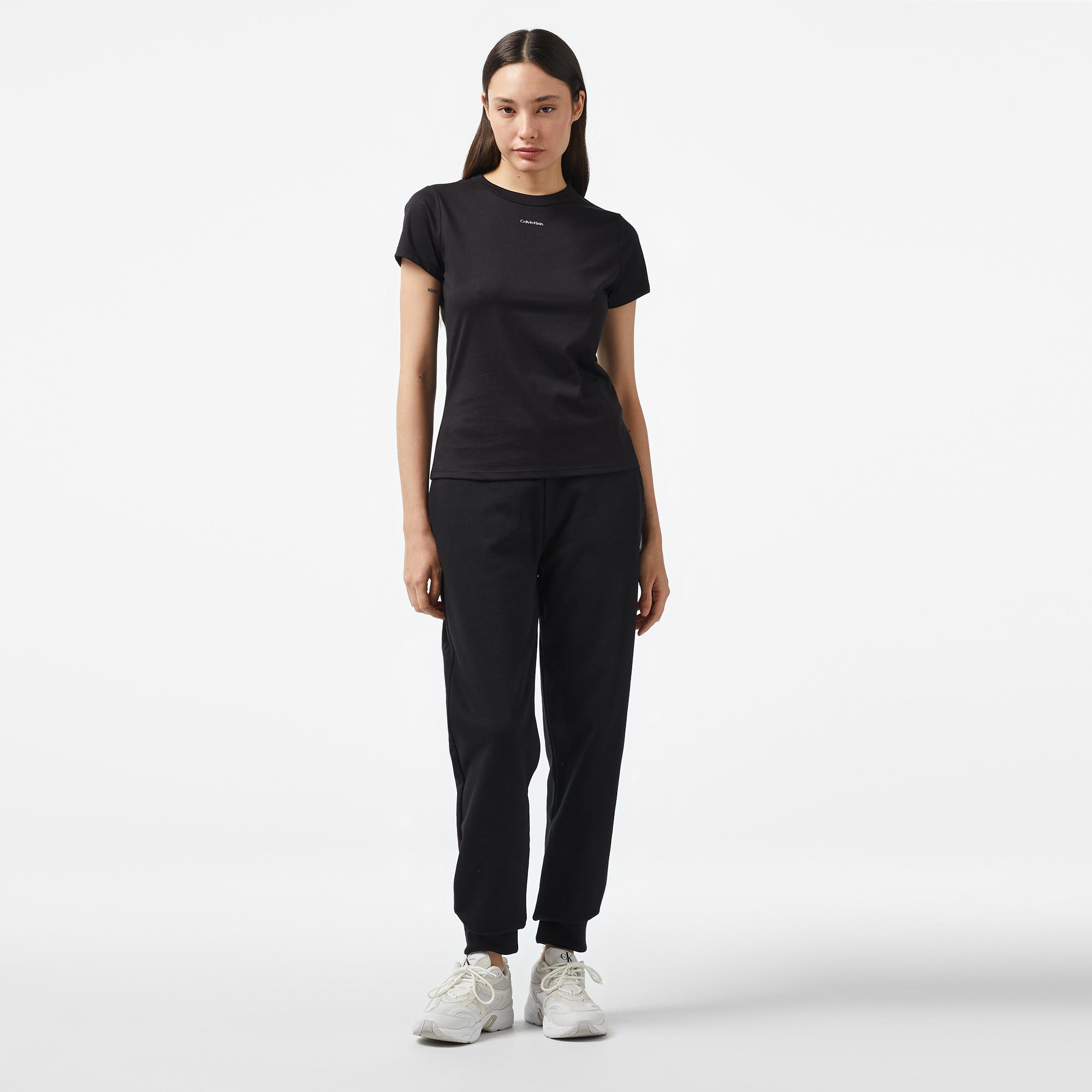 Calvin Klein Nano Logo Relaxed Kadın Siyah Eşofman Altı