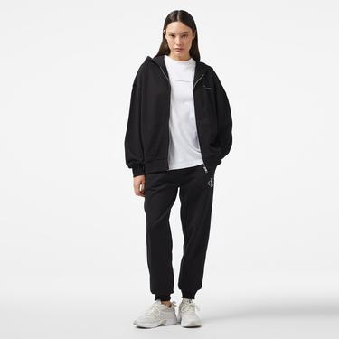  Calvin Klein Jeans Dıffused Zıp-Through Kadın Siyah Hoodie
