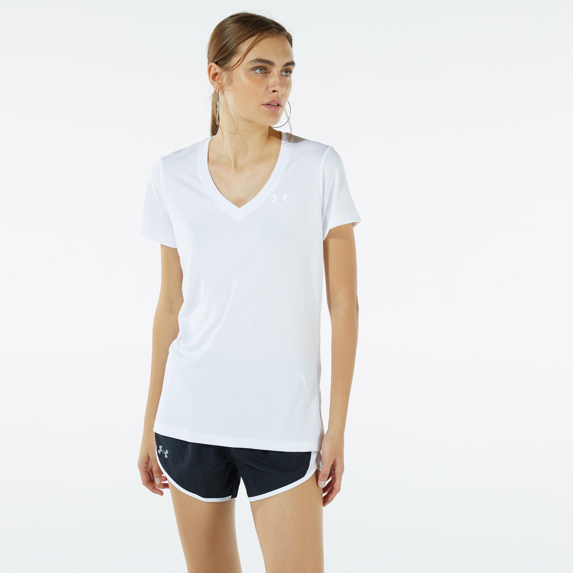 Under Armour Tech - Solid Kadın Beyaz Antrenman T-Shirt