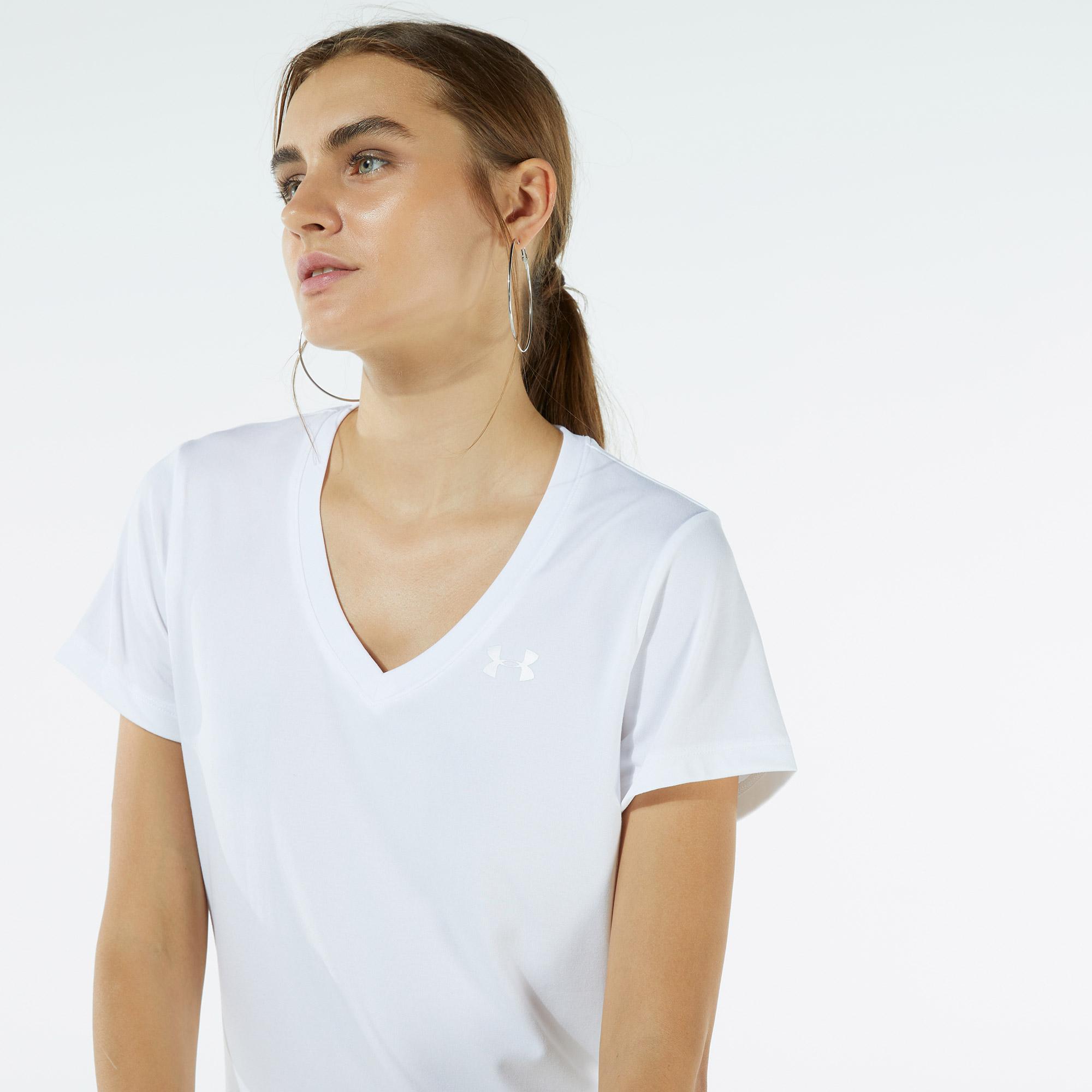 Under Armour Tech - Solid Kadın Beyaz Antrenman T-Shirt