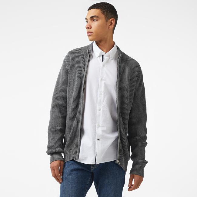  Nautica Erkek Gri Regular Fit Triko Hırka