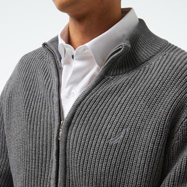  Nautica Erkek Gri Regular Fit Triko Hırka